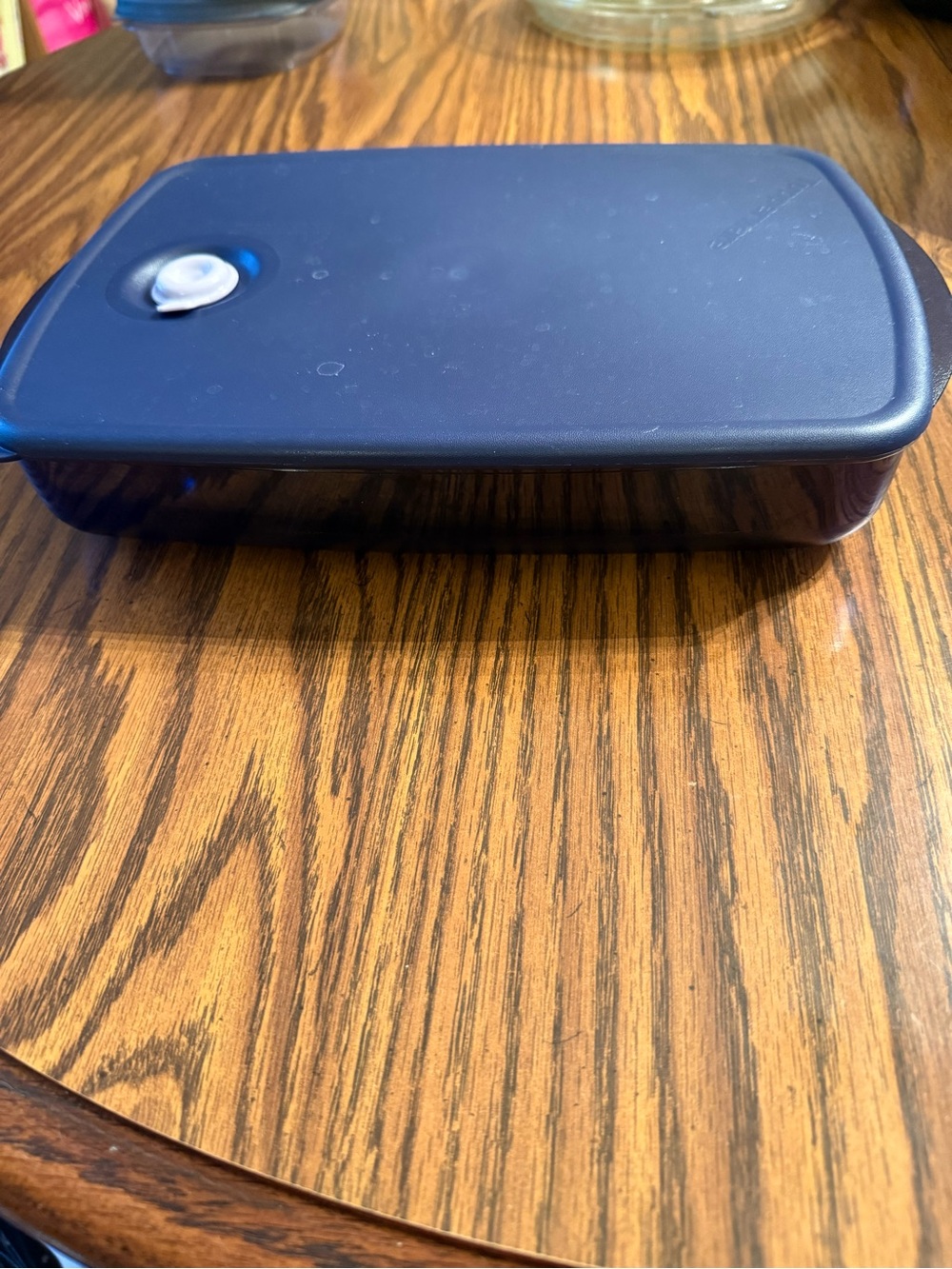 Tupperware Dark Blue Airtight Rectangular Food Storage Container